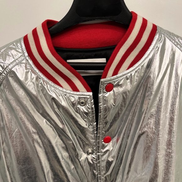 Celine FW2023 Silver Metallic Teddy Blouson Bomber Jacket 54 XL - Picture 3 of 8